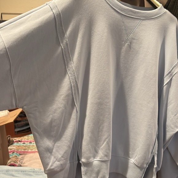 Oversized Raw Exposed Hem Sweatshirt NWT - Picture 2 of 6